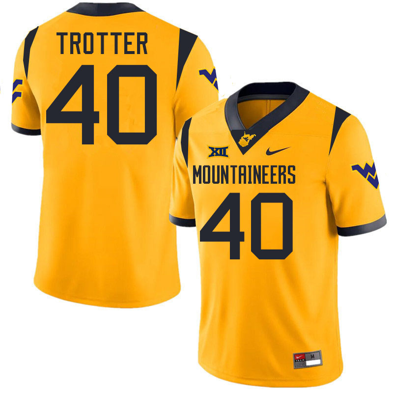 Josiah Trotter WVU Jersey,West Virginia Mountaineers #40 Josiah Trotter Jersey Youth College-Gold